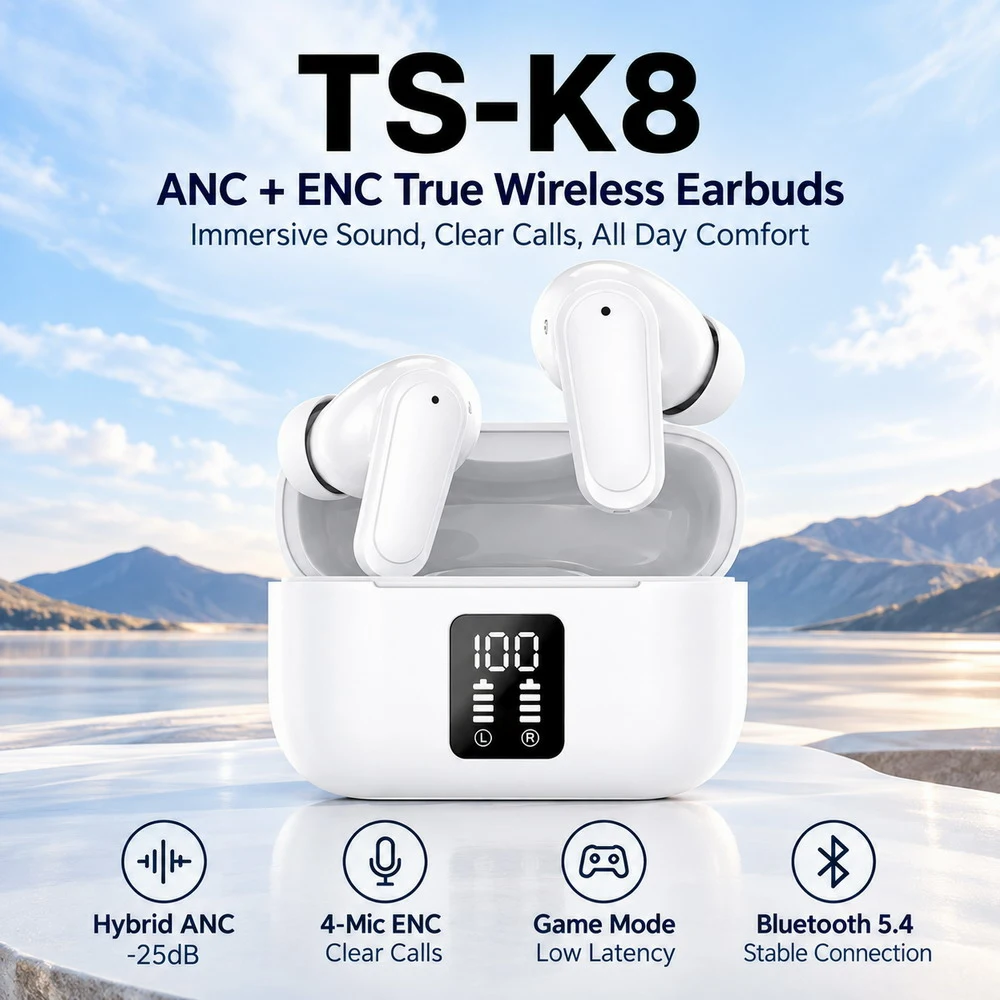 Resumen del producto de los auriculares ANC inalámbricos TS-K8